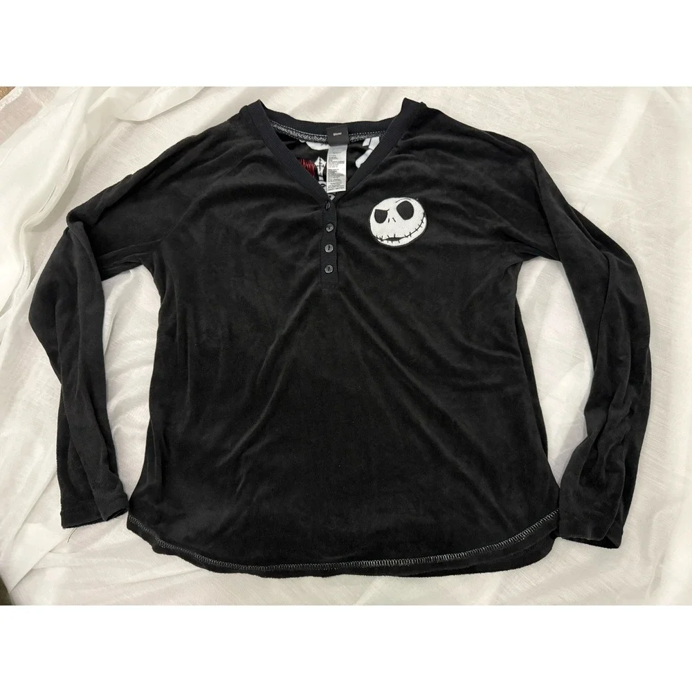 Jack Skellington The Nightmare Before Christmas Women Long Sleeve‎ Sleep Shirt M